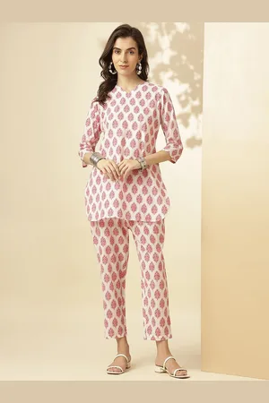 Roadster The Lifestyle Co Printed Pure Cotton Tunic & Trouser Co-ords