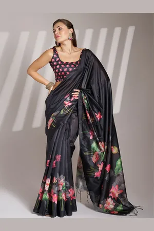 Kalista Floral Linen Blend Saree