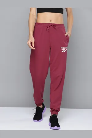Reebok Women Magenta Fleece Solid Joggers