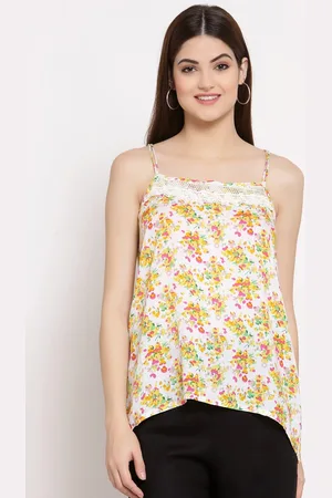 PATRORNA Women Yellow & Pink Floral Print Top