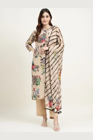 ZARI Women Floral Printed Regular Kurta with Trousers & Dupatta