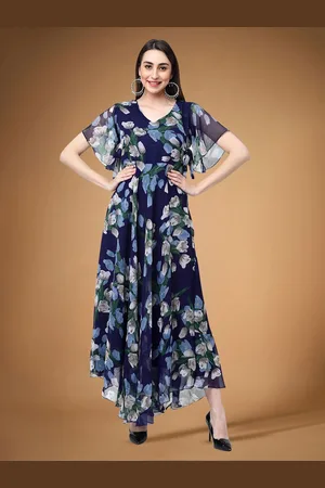 Moda Rapido Floral Print Applique Fit & Flare Dress