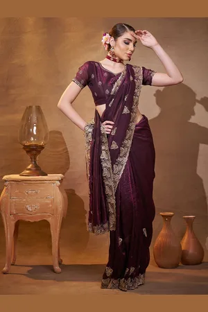 Kalista Embellished Embroidered Pure Chiffon Saree