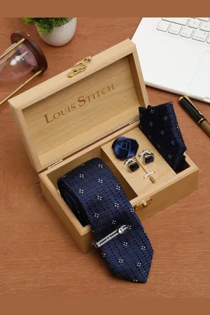 LOUIS STITCH Men Silk Necktie Accessory Gift Set