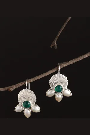 Fabindia Studded Floral Drop Earrings