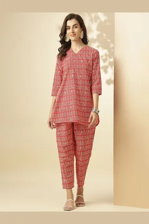 Roadster The Lifestyle Co Printed Pure Cotton Tunic & Trouser Co-ord