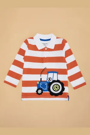 Pantaloons Boys Striped Polo Collar Cotton T-shirt