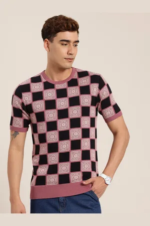 HERE&NOW Men Printed Knitted Pure Cotton T-shirt