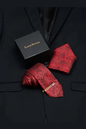 LOUIS STITCH Men Silk Necktie Accessory Gift Set