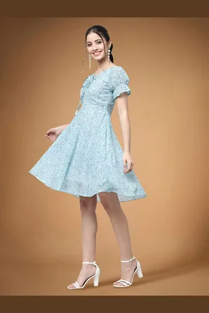 Moda Rapido Floral Print Applique Fit & Flare Dress