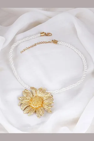 Joker & Witch Quince Gold-Plated Floral Statement Necklace