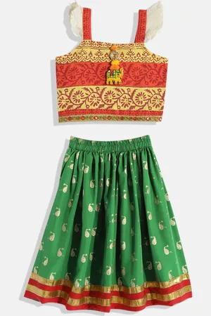 Twisha Girls Printed Top with Skirt