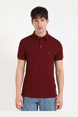 Tommy Hilfiger Men Solid Polo Collar Slim Fit Cotton T-shirt