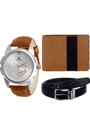 MARKQUES Men Brown Solid Accessory Gift Set STV-770904-GT-04-NL-01