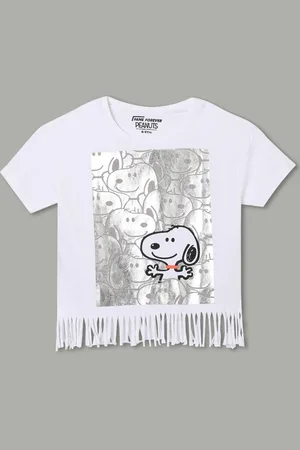 Lifestyle Girls Printed Monochrome Applique T-shirt