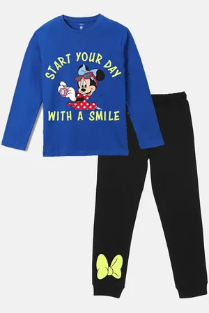 YK Girls Minnie Mouse Printed Round Neck T-Shirt With Jogger
