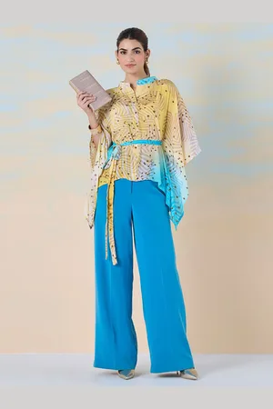 Liva Embellished Print Flared Sleeve Liva Maxi Dress