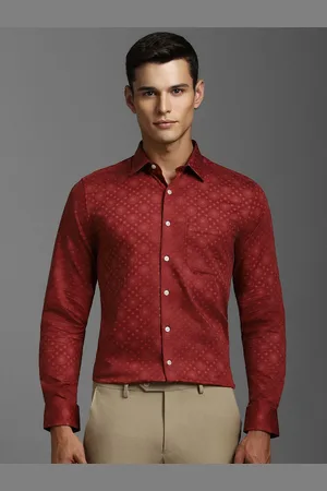Louis Philippe Men Spread Collar Ethnic Motifs Printed Cotton Slim Fit Formal Shirt