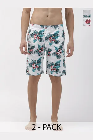 The Indian Garage Co Men Pack Of 2 Printed Cotton Lounge Shorts