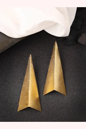 DressBerry Women Gold Plated Geometric Shape Drop Earrings