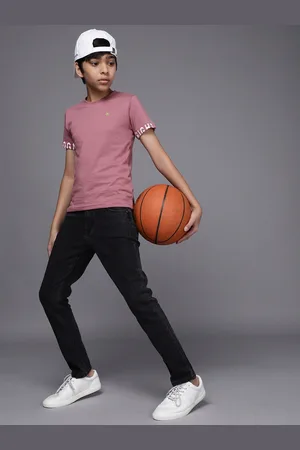 WROGN Boys Grey Skinny Fit Stretchable Jeans