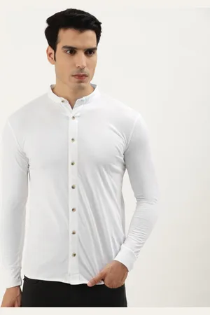 GESPO Men White Cotton Comfort Opaque Casual Shirt