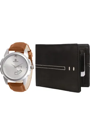 MARKQUES Men Black & Brown Textured Leather Accessory Gift Set