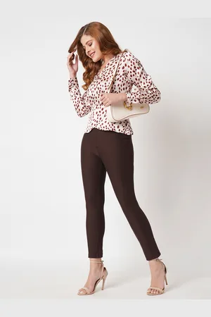 Globus Women Skinny Fit High-Rise Stretchable Trousers