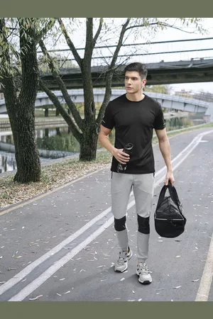 Being Human Men Mid-Rise Joggers With Patchwork Detail On Knees