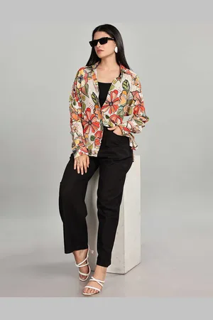 HERE&NOW Women Relaxed Fit Spread Collar Floral Printed Casual Shirt