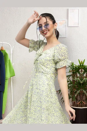 Moda Rapido Floral Print Applique Fit & Flare Dress
