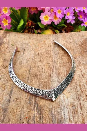 Anouk Women Handmade Silver-Plated Oxidized Collar Choker Necklace
