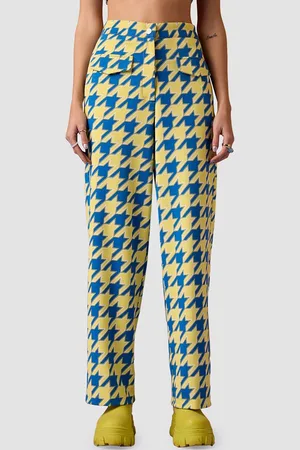 Muvazo Women Loose Fit High-Rise Geometric Printed Trouser