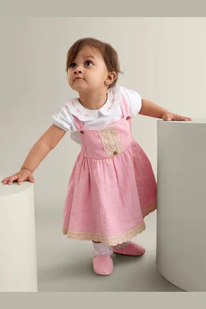 My Milestones Girls Cotton Dungarees With T-shirt