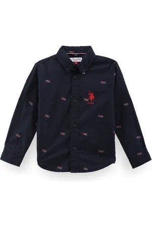Ralph Lauren Boys Classic Typography Opaque Printed Cotton Casual Shirt