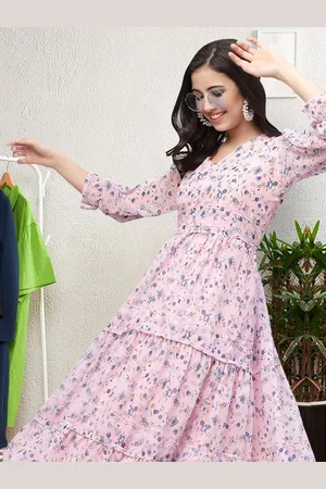 Moda Rapido Floral Print Applique Fit & Flare Dress