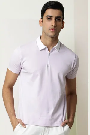 RARE RABBIT Men Cloud Polo Collar Slim Fit Cotton T-Shirt