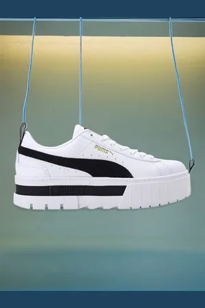 PUMA Women White Leather Sneakers