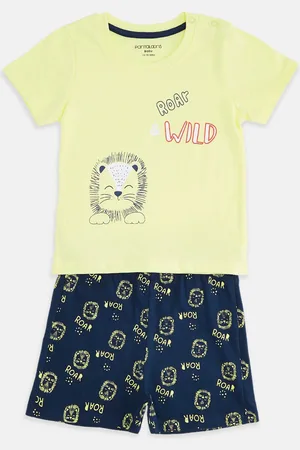 Pantaloons Boys Printed Pure Cotton T-shirt With Shorts