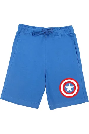 Wear Your Mind Boys Blue Captain America Printed Regular Shorts