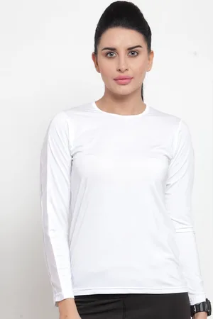 Boston Club Women White Dri-FIT Applique T-shirt