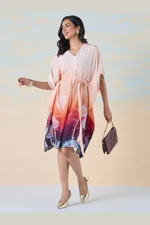 Liva Floral Print Extended Sleeves Liva Kaftan Top