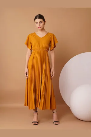 Chemistry Women V Neck Flared Sleeves Fit & Flare Maxi Dress