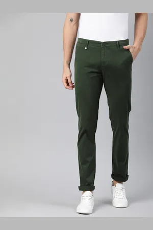 SPYKAR Men Olive Green Slim Fit Solid Chinos
