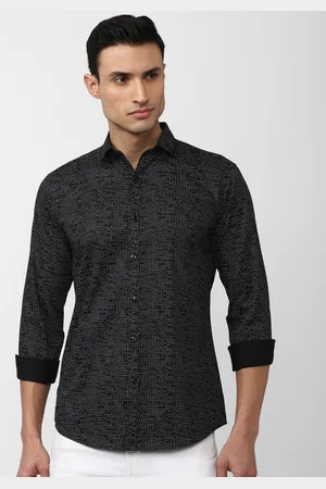 V Dot Men Slim Fit Printed Casual Cotton Shirt