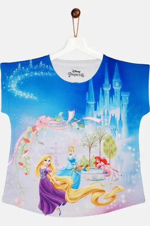 YK Girls Blue & Purple Disney Princess Rapunzel Print T-shirt