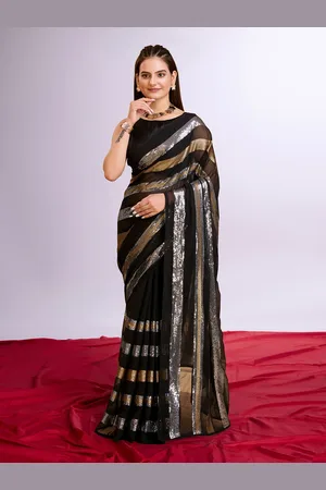 VAIRAGEE Striped Sequinned Ready to Wear Saree