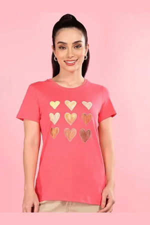 dollar Women Printed Cowl Neck T-shirt