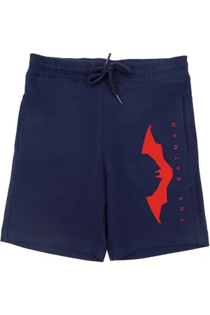 Wear Your Mind Boys Navy Blue Regular Fit Superhero Printed Batman Cotton Shorts