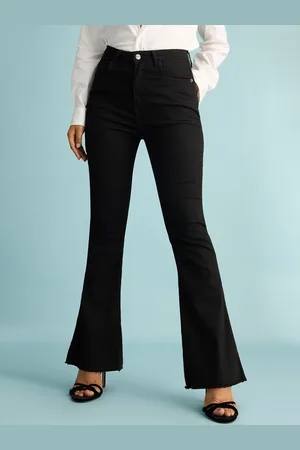 FREAKINS Women Bootcut High-Rise Clean Look Pure Cotton Jeans